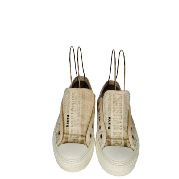 Christian Dior Canvas Embroidered Jardin D'Hiver Walk'N'Dior Low Top Sneakers - Picture 2 of 8